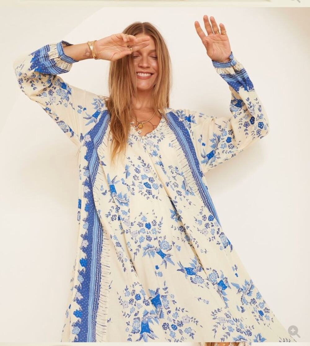 Natalie Martin Fiore Posey Bluebell Maxi Dress Floral Medium Boho